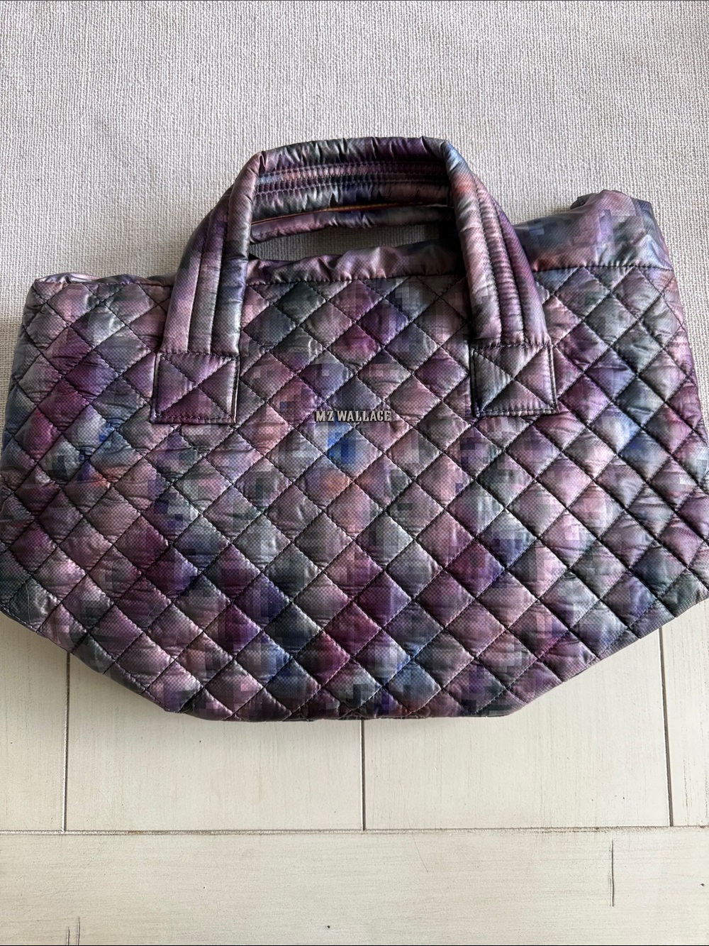 MZ Wallace Quilted Tote in Purple Multi-Tone